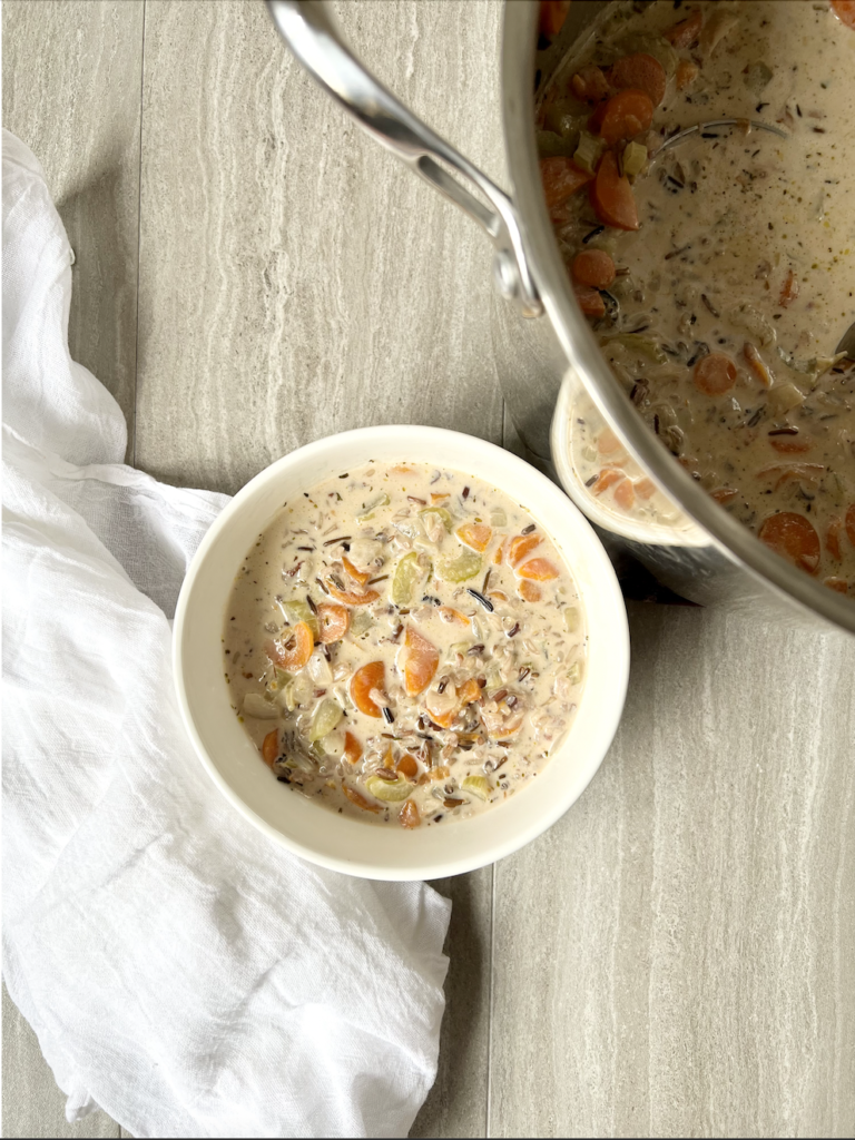 Creamy Chicken and Wild Rice Soup - Fed & Fit